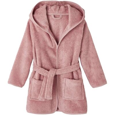 Vertbaudet Hooded Children's Bathrobe - Vieux Rose - 4A Vertbaudet Hooded Children's Bathrobe - Vieux Rose - 4A