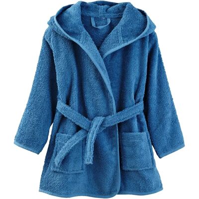 Vertbaudet Blue Denim Kid's Hooded Bathrobe - Bathrobe Vertbaudet Blue Denim Kid's Hooded Bathrobe - Bathrobe