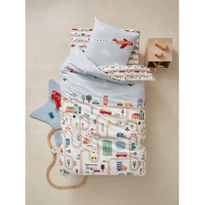 Vertbaudet Kids Vehicle Reversible Duvet Set Vertbaudet Kids Vehicle Reversible Duvet Set