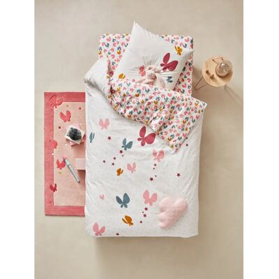 Vertbaudet Child Pink Butterfly Reversible Bedding Set - Bed & Pillowcase Vertbaudet Child Pink Butterfly Reversible Bedding Set - Bed & Pillowcase