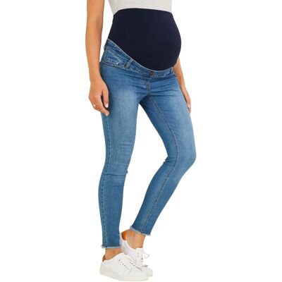 Vertbaudet Skinny Bleached Denim Maternity Jeans - Jeans Vertbaudet Skinny Bleached Denim Maternity Jeans - Jeans
