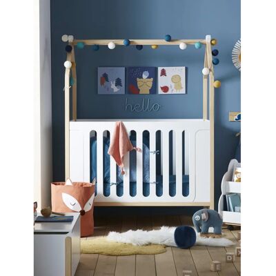 Berço de bebê Vertbaudet em forma de cabana, transformável em sofá - Branco Berço de bebê Vertbaudet em forma de cabana, transformável em sofá - Branco