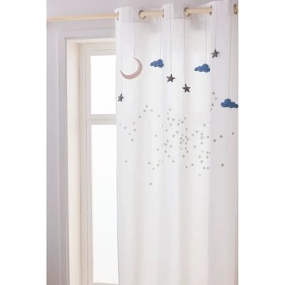 Rideau Nuages et Étoiles Blanc - Décoration Translucide VERTBAUDET Rideau Nuages et Étoiles Blanc - Décoration Translucide VERTBAUDET