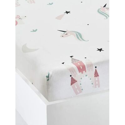 Vertbaudet Unicorns Magic White Fitted Sheet 90X200 Vertbaudet Unicorns Magic White Fitted Sheet 90X200