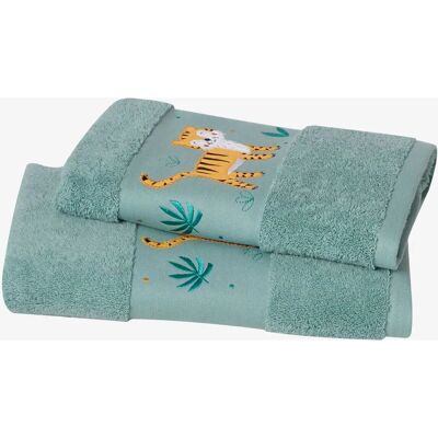 VERTBAUDET - Tigre verde medio - green - pattern - bath towel VERTBAUDET - Tigre verde medio - green - pattern - bath towel