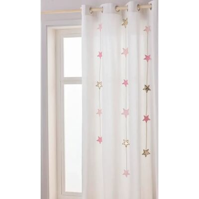 Vertbaudet Pink Star Curtain - Opaque Cotton - 135x240 cm - Curtain Vertbaudet Pink Star Curtain - Opaque Cotton - 135x240 cm - Curtain