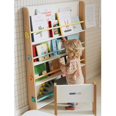 Estante de livros Vertbaudet Branco & Madeira - Livro - Prateleira infantil Estante de livros Vertbaudet Branco & Madeira - Livro - Prateleira infantil