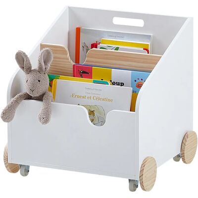 Coffre de rangement pour livres blanc avec roulettes - Vertbaudet Coffre de rangement pour livres blanc avec roulettes - Vertbaudet