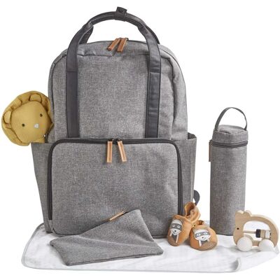 Sac à langer Vertbaudet gris chiné - Sac à dos à langer Sac à langer Vertbaudet gris chiné - Sac à dos à langer