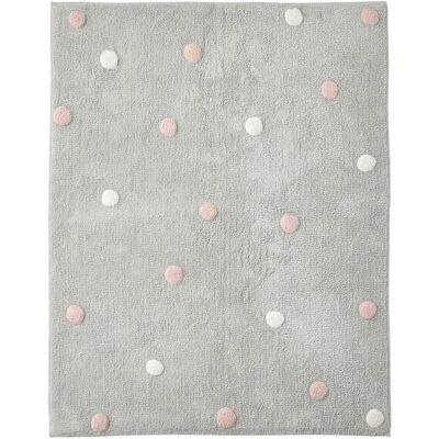 Alfombra de Algodón Confetti Gris de Vertbaudet - Decoración infantil - 100x133cm Alfombra de Algodón Confetti Gris de Vertbaudet - Decoración infantil - 100x133cm