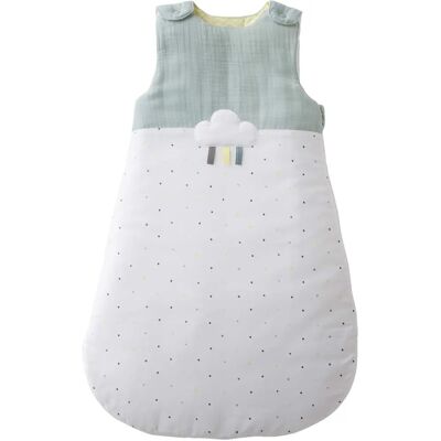 Vertbaudet Sac de Nuit Bébé - 18/36M - Gaze de coton - Blanc/Vert Vertbaudet Sac de Nuit Bébé - 18/36M - Gaze de coton - Blanc/Vert