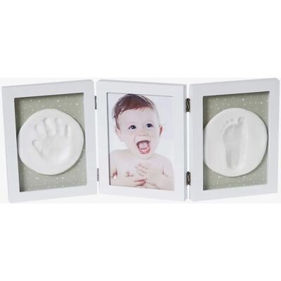 Quadro triptyque de pegadas branco Vertbaudet - Presente de nascimento Quadro triptyque de pegadas branco Vertbaudet - Presente de nascimento
