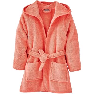 Vertbaudet Kids Hooded Bathrobe - Coral Pink - 6A Vertbaudet Kids Hooded Bathrobe - Coral Pink - 6A