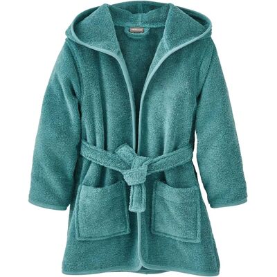 Vertbaudet Child Hooded Bathrobe - Personalizable Dark Green - 4A Vertbaudet Child Hooded Bathrobe - Personalizable Dark Green - 4A