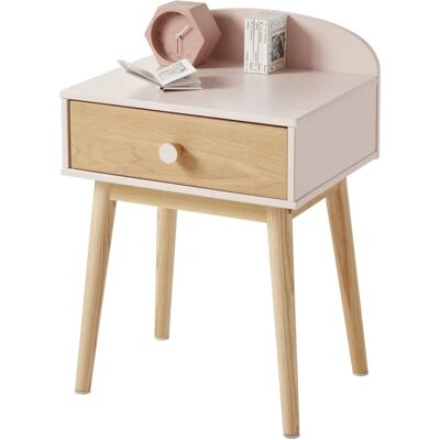 Table de nuit Vertbaudet avec poignées personnalisables - Confetti rose clair - Niche - Publicité Table de nuit Vertbaudet avec poignées personnalisables - Confetti rose clair - Niche - Publicité