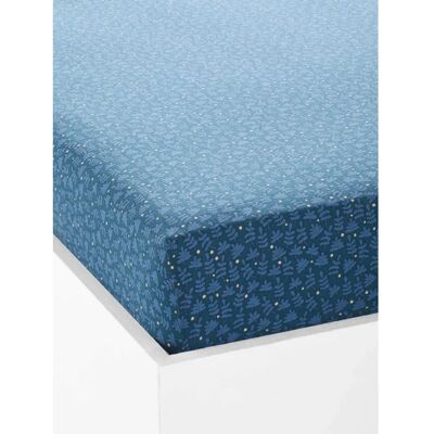 Vertbaudet Kids Foliage Blue Bed Sheet - Bed Type Vertbaudet Kids Foliage Blue Bed Sheet - Bed Type