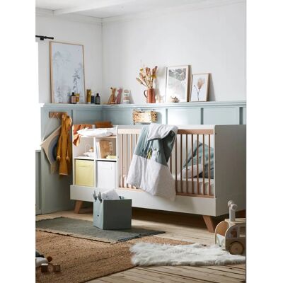 Cama Convertível para Bebês e Crianças Vertbaudet - Branco / Madeira - 4 em 1 Cama Convertível para Bebês e Crianças Vertbaudet - Branco / Madeira - 4 em 1