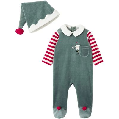 Vertbaudet Baby Velvet Christmas Pajamas Set - 12M Vertbaudet Baby Velvet Christmas Pajamas Set - 12M