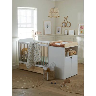 Conjunto de cama evolutiva para crianças Vertbaudet com trocador e armazenamento Conjunto de cama evolutiva para crianças Vertbaudet com trocador e armazenamento