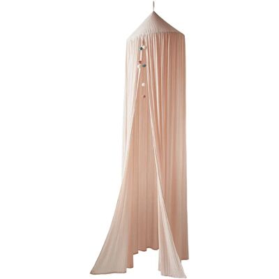 Vertbaudet Rose Cotton Gauze Bed Canopy - Baby Nursery Decor Vertbaudet Rose Cotton Gauze Bed Canopy - Baby Nursery Decor