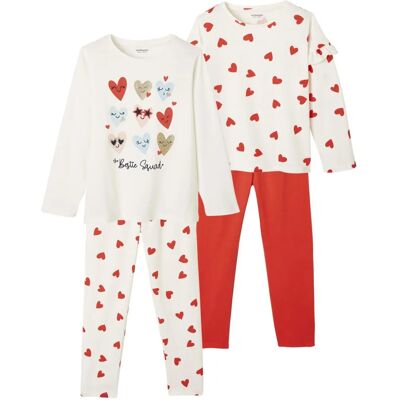 Ensemble de pyjamas cœur ivoire Vertbaudet - Fille 6A Ensemble de pyjamas cœur ivoire Vertbaudet - Fille 6A