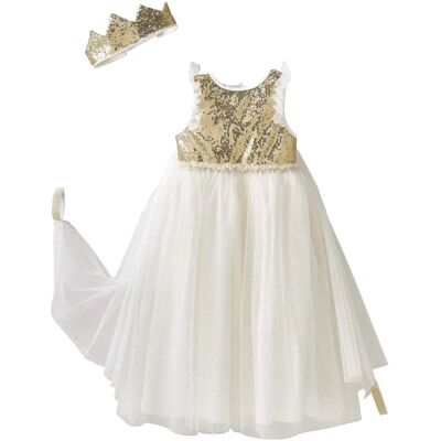 Déguisement de princesse blanc Vertbaudet - Princesse, sequins, robe en tulle Déguisement de princesse blanc Vertbaudet - Princesse, sequins, robe en tulle