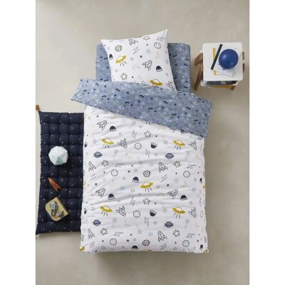 Vertbaudet Space Kids Duvet Cover Set - Blue/Multicolor Vertbaudet Space Kids Duvet Cover Set - Blue/Multicolor