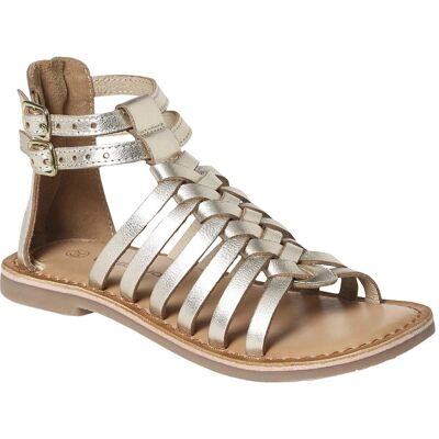 Vertbaudet Leather Girls' Espadrille Sandals - Yellow - 33 Vertbaudet Leather Girls' Espadrille Sandals - Yellow - 33
