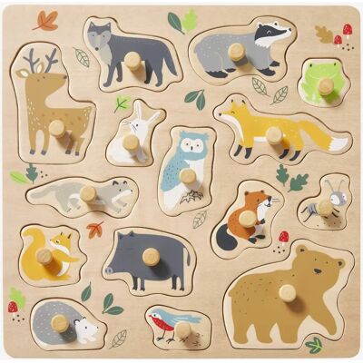 Puzzle de boutons en bois pour enfants - Développement de la motricité fine Puzzle de boutons en bois pour enfants - Développement de la motricité fine
