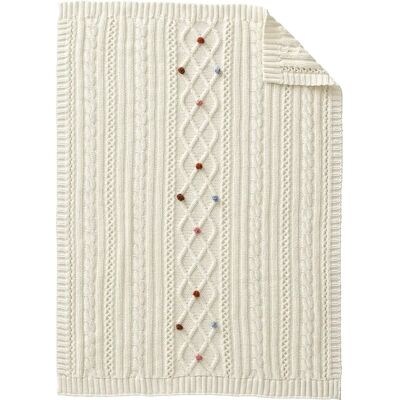 Vertbaudet White Tricot Baby Blanket - 75x100 cm Vertbaudet White Tricot Baby Blanket - 75x100 cm