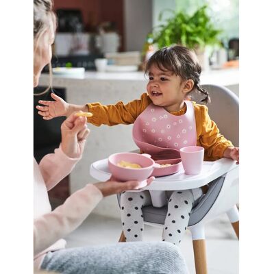Vertbaudet Coffret Repas Silicone - Rose Ancien Vertbaudet Coffret Repas Silicone - Rose Ancien