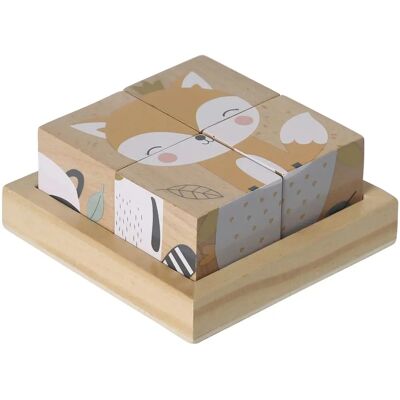 Puzzle Bosque Encantado 4 cubos de madera FSC multicolor Puzzle Bosque Encantado 4 cubos de madera FSC multicolor