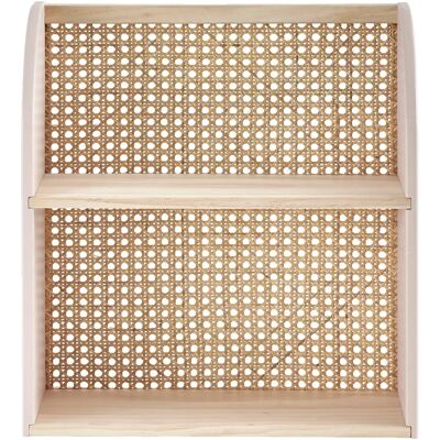 Vertbaudet Shelf - Vieux rose - 2-tier wood rattan decor Vertbaudet Shelf - Vieux rose - 2-tier wood rattan decor