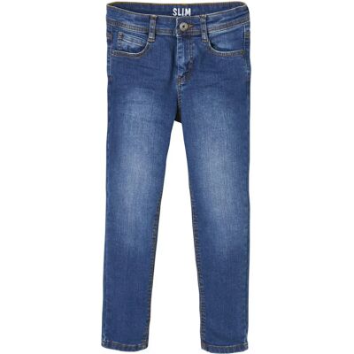 Vertbaudet Slim Fit Waterless Denim Jeans - Boys, Stone Vertbaudet Slim Fit Waterless Denim Jeans - Boys, Stone