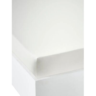 Vertbaudet White Cotton Fitted Sheet - Kids Bedding - 140x200cm Vertbaudet White Cotton Fitted Sheet - Kids Bedding - 140x200cm