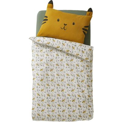 Housse de couette bébé en gaze de coton Vertbaudet - Ivoire & Blanc - 80x120 Housse de couette bébé en gaze de coton Vertbaudet - Ivoire & Blanc - 80x120