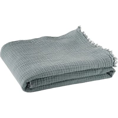 Vertbaudet Organic Cotton Gauze Baby Blanket - Blue-Green - TU Vertbaudet Organic Cotton Gauze Baby Blanket - Blue-Green - TU