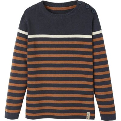 Vertbaudet Modèle Gar on Pull Marin Rayé Ocre - Type de Produit Vertbaudet Modèle Gar on Pull Marin Rayé Ocre - Type de Produit