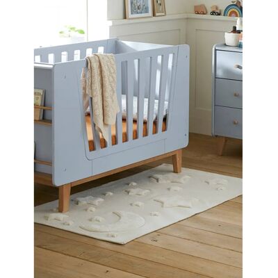 Alfombra beige con relief de luna y estrellas - Decoración infantil Alfombra beige con relief de luna y estrellas - Decoración infantil