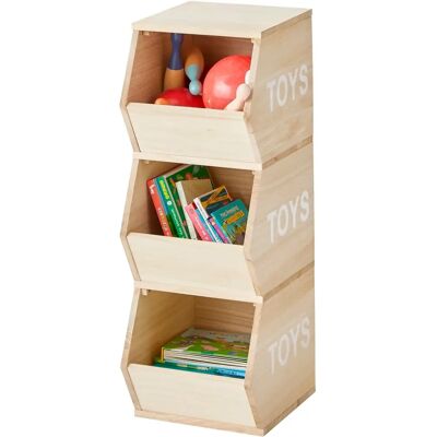 Vertbaudet Wooden Vertical Storage - 3 Bins - Space Saving Furniture Vertbaudet Wooden Vertical Storage - 3 Bins - Space Saving Furniture
