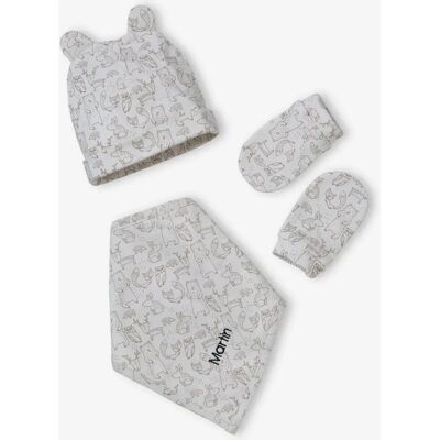 Ensemble bébé Vertbaudet - Imprimé animaux - Taupe - 0/1M Ensemble bébé Vertbaudet - Imprimé animaux - Taupe - 0/1M