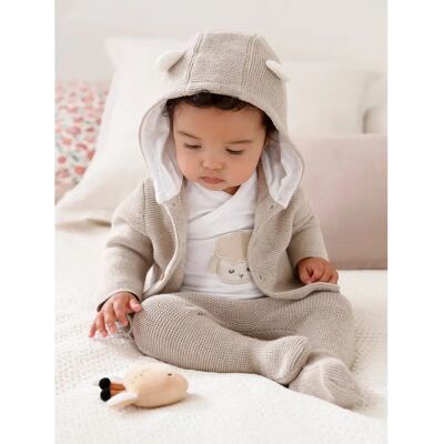 Vertbaudet Baby Set - 3 Piece Beige Knit - Newborn Vertbaudet Baby Set - 3 Piece Beige Knit - Newborn