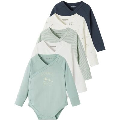 Vertbaudet Blue Grey Evolutive Baby Bodies Pack - Bodys Vertbaudet Blue Grey Evolutive Baby Bodies Pack - Bodys