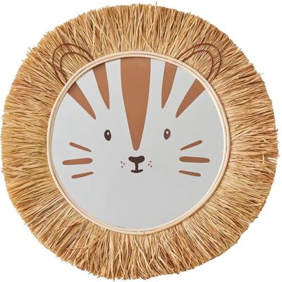 Espelho XL Leão - Rattan & Raphia - 40cm Espelho XL Leão - Rattan & Raphia - 40cm