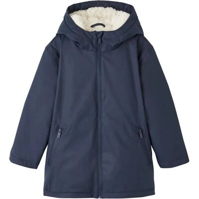 Vertbaudet Navy Blue Reversible Raincoat with Sherpa Fleece - Raincoat Vertbaudet Navy Blue Reversible Raincoat with Sherpa Fleece - Raincoat