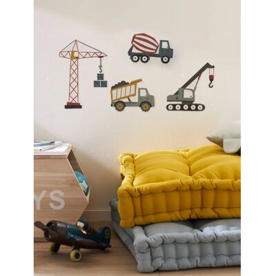 Vertbaudet Red Construction Vehicles Stickers - Kids Room Decor Vertbaudet Red Construction Vehicles Stickers - Kids Room Decor