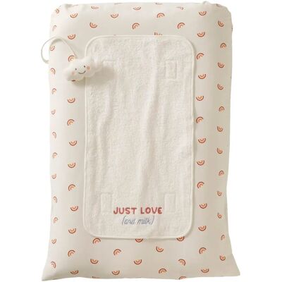 Matelas à langer en coton biologique - Ciel Arc-en-ciel - 72x49cm Matelas à langer en coton biologique - Ciel Arc-en-ciel - 72x49cm