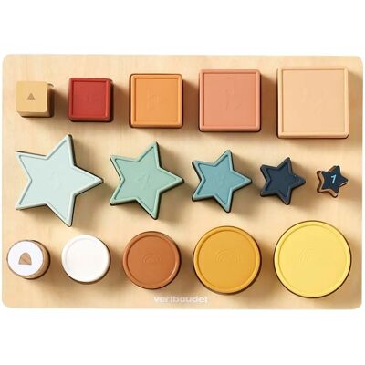 Quebra-cabeça de formas em madeira e silicone Vertbaudet - Brinquedo Educativo Quebra-cabeça de formas em madeira e silicone Vertbaudet - Brinquedo Educativo