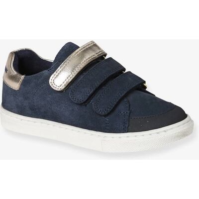 Vertbaudet Marine Blue Leather Girls' Sneakers - Sneaker Vertbaudet Marine Blue Leather Girls' Sneakers - Sneaker