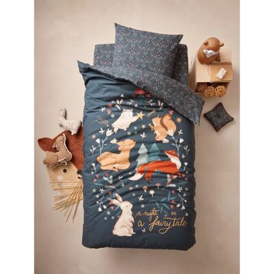 Conjunto infantil de ropa de cama de algodón reciclado Vertbaudet - Verde - 140x200 Conjunto infantil de ropa de cama de algodón reciclado Vertbaudet - Verde - 140x200